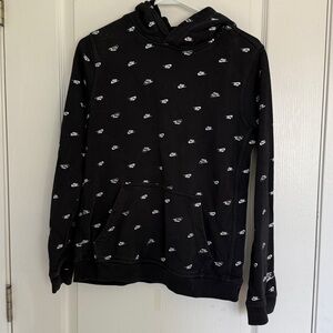 Nike Black Hoodie with White Mini Logos